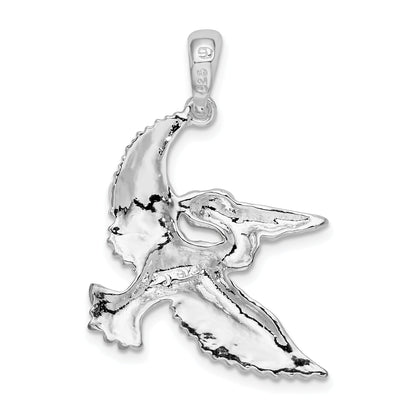 Sterlingsilber De-ani Rhodiniert Poliert Flying Pelican Anhänger