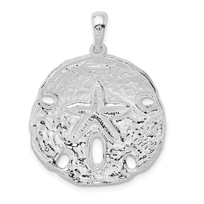 Sterlingsilber De-ani Rhodiniert Poliert Sand Dollar Anhänger