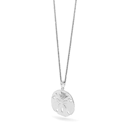 Sterlingsilber De-ani Rhodiniert Poliert Sand Dollar Anhänger