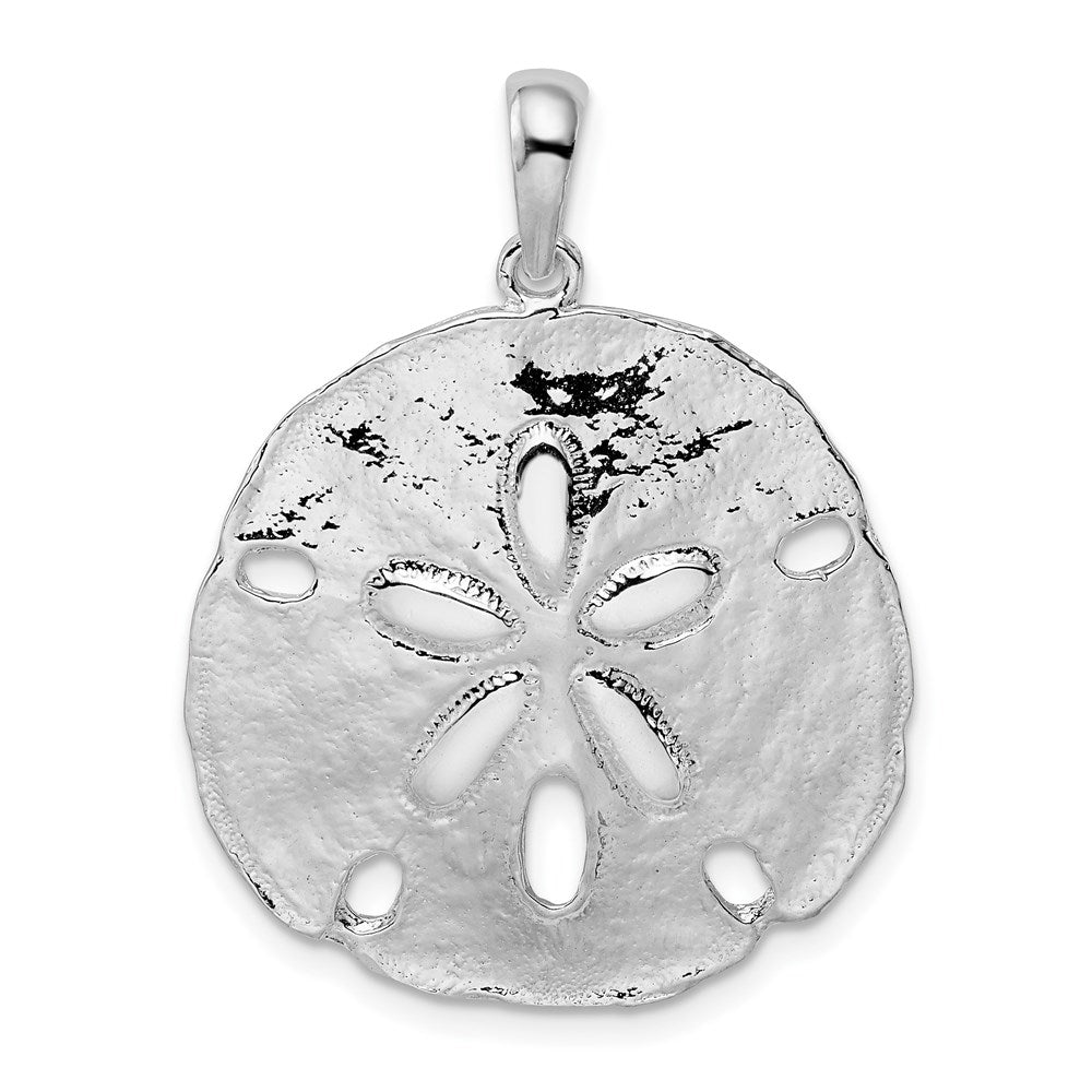 Sterlingsilber De-ani Rhodiniert Poliert Sand Dollar Anhänger
