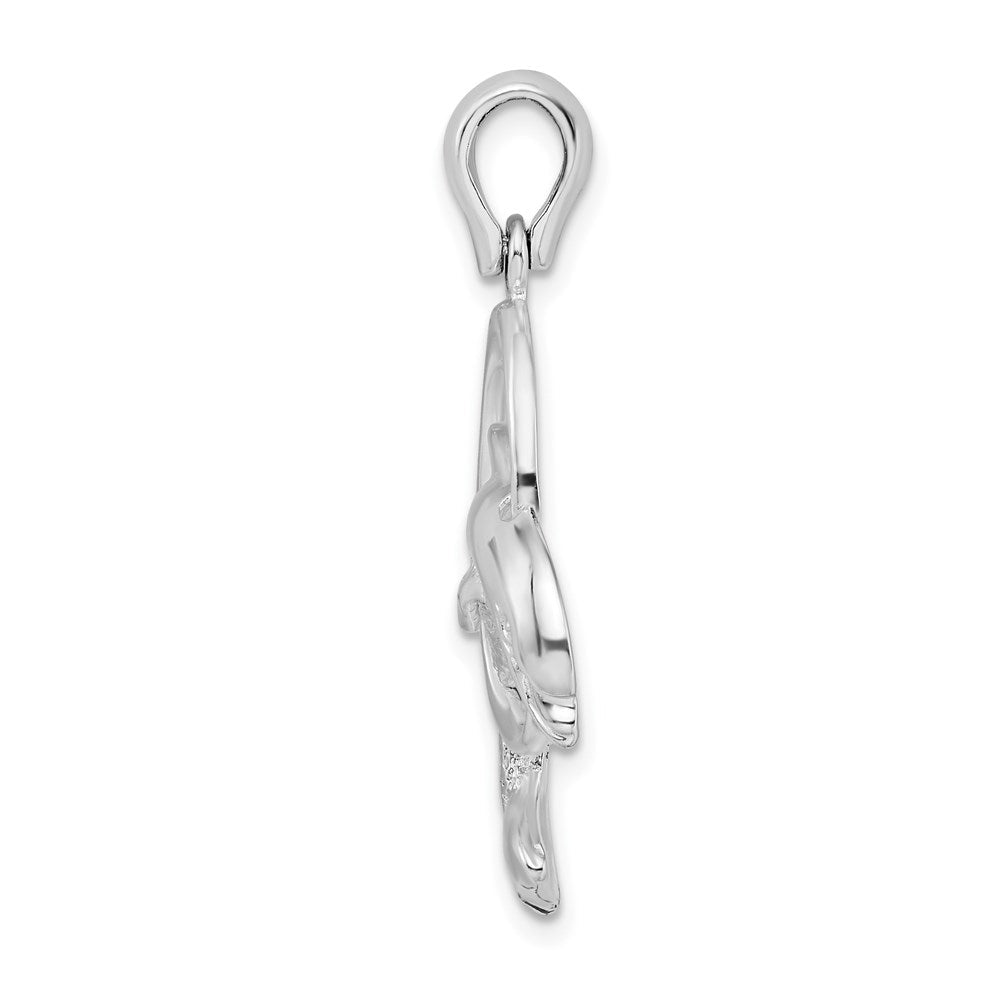 Sterlingsilber De-ani Rhodiniert Delfin Springend Thru Creole Anhänger