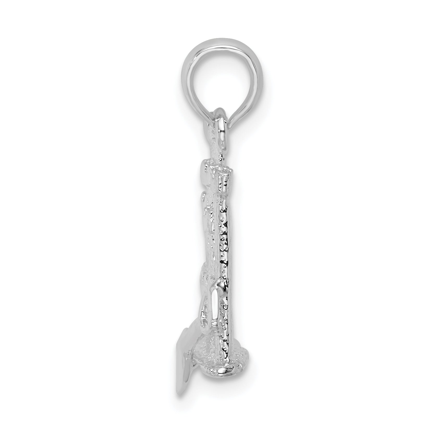 Sterlingsilber De-ani Rhodiniert Poliert 3d Sandcastle / Shovel Anhänger