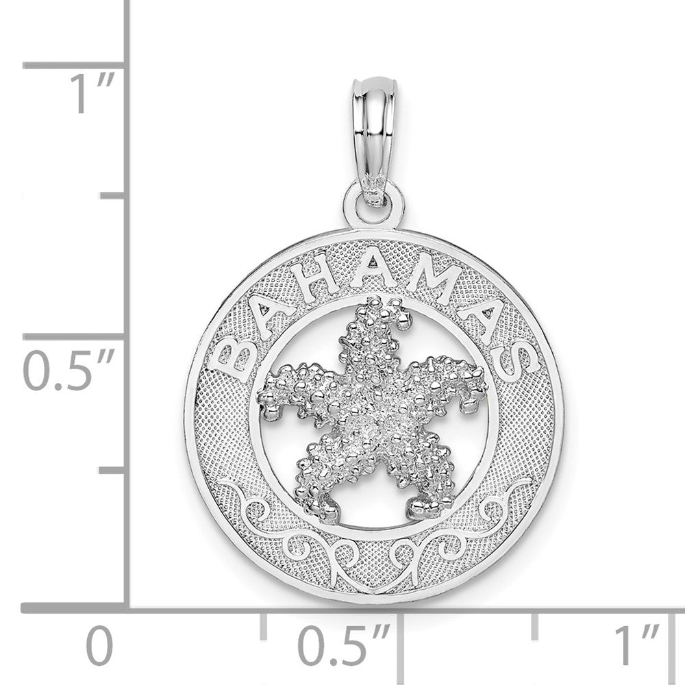 Sterlingsilber De-ani Rhodiniert Strukturiert Bahamas mit Seestern Anhänger