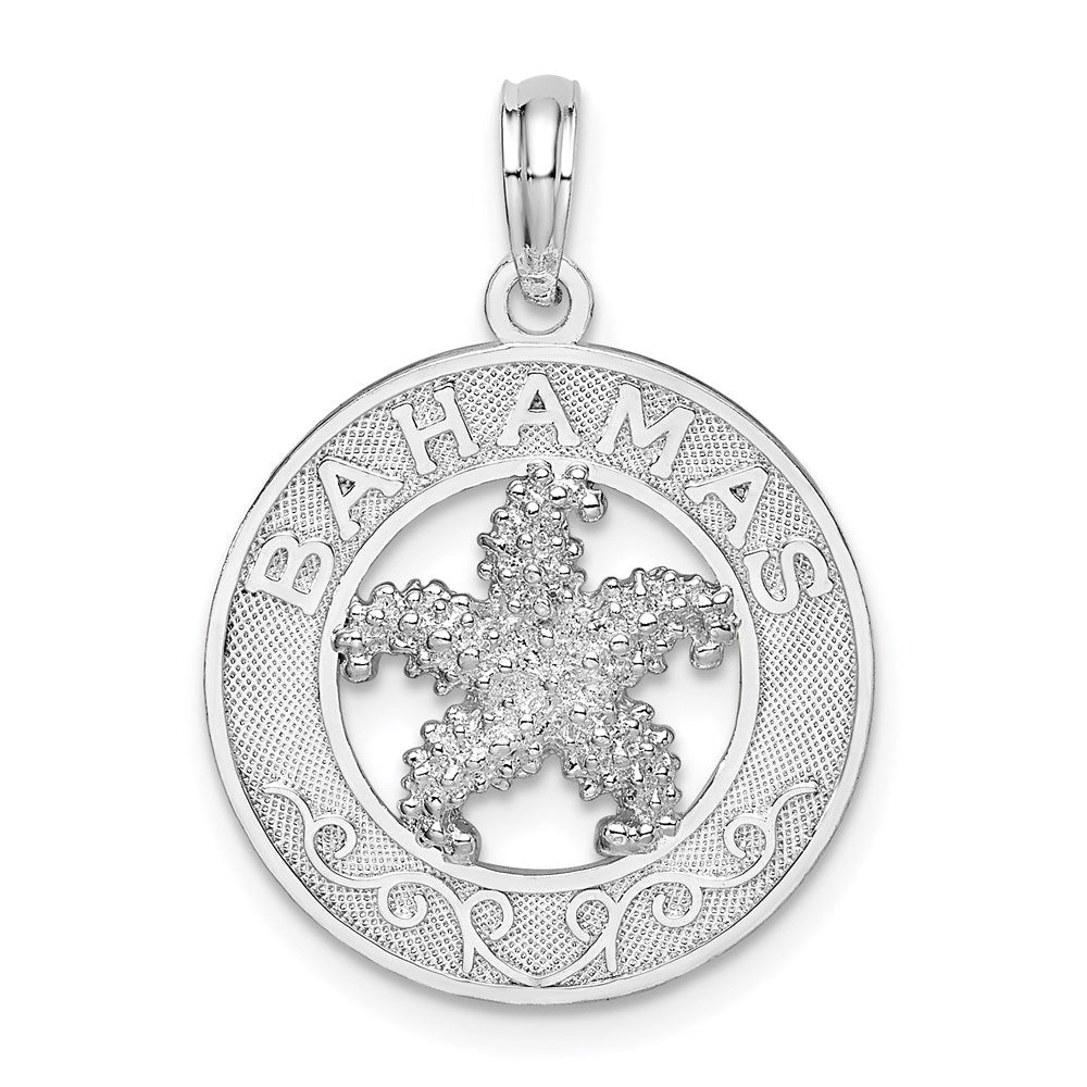 Sterlingsilber De-ani Rhodiniert Strukturiert Bahamas mit Seestern Anhänger