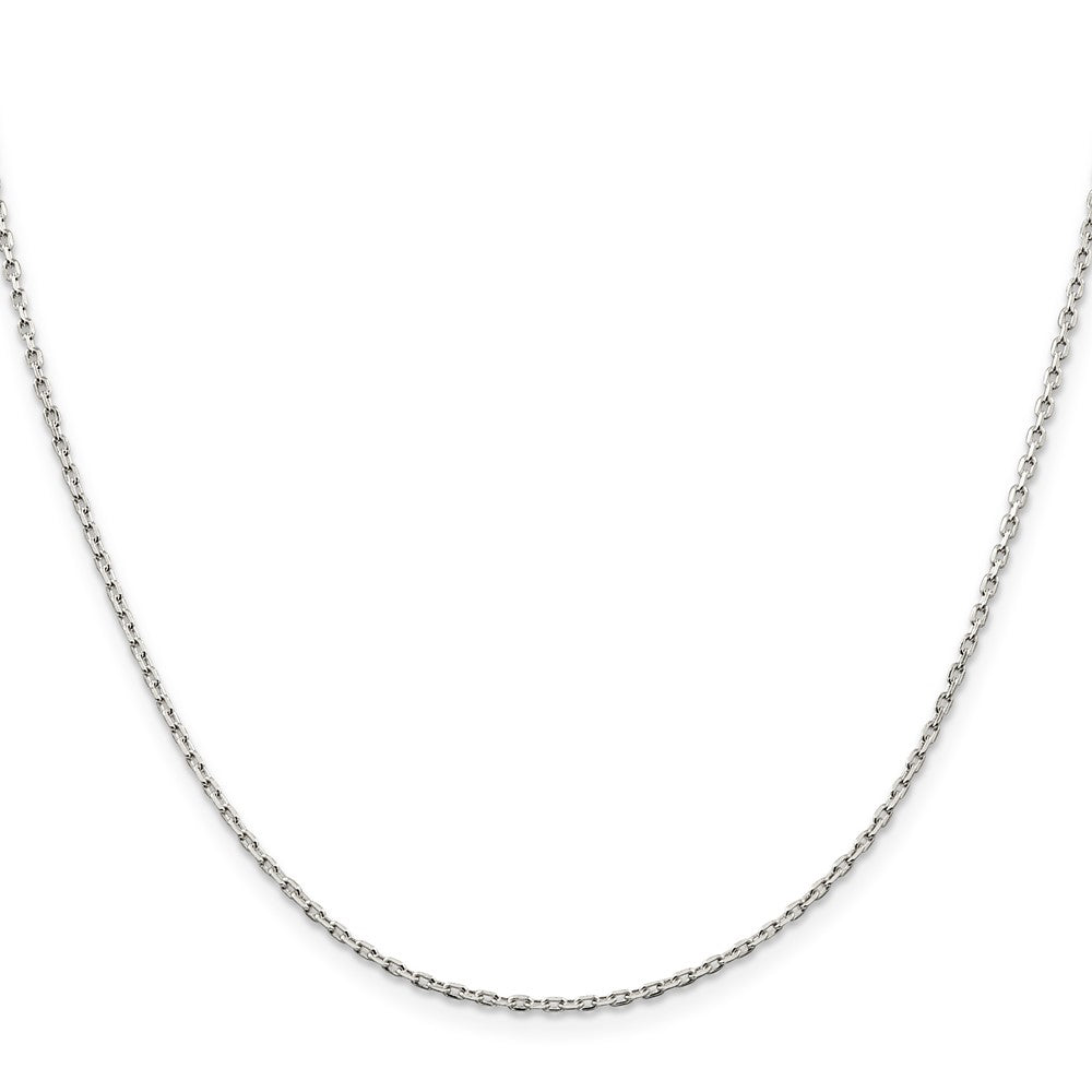 Sterlingsilber 1.5mm Abgeschrägt Oval Ankerkette Kette mit 2 Zoll Verlängerung. Halskette