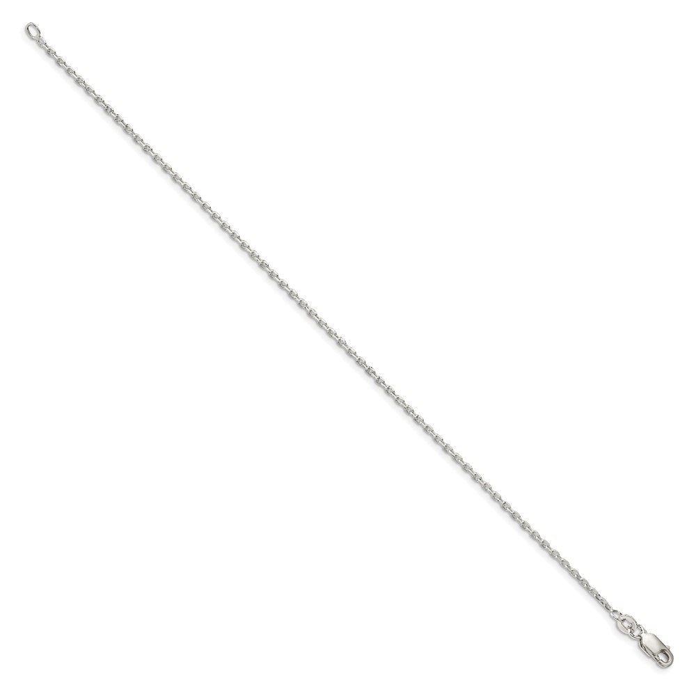 Sterlingsilber 1.5mm Abgeschrägt Oval Ankerkette Gliederarmband