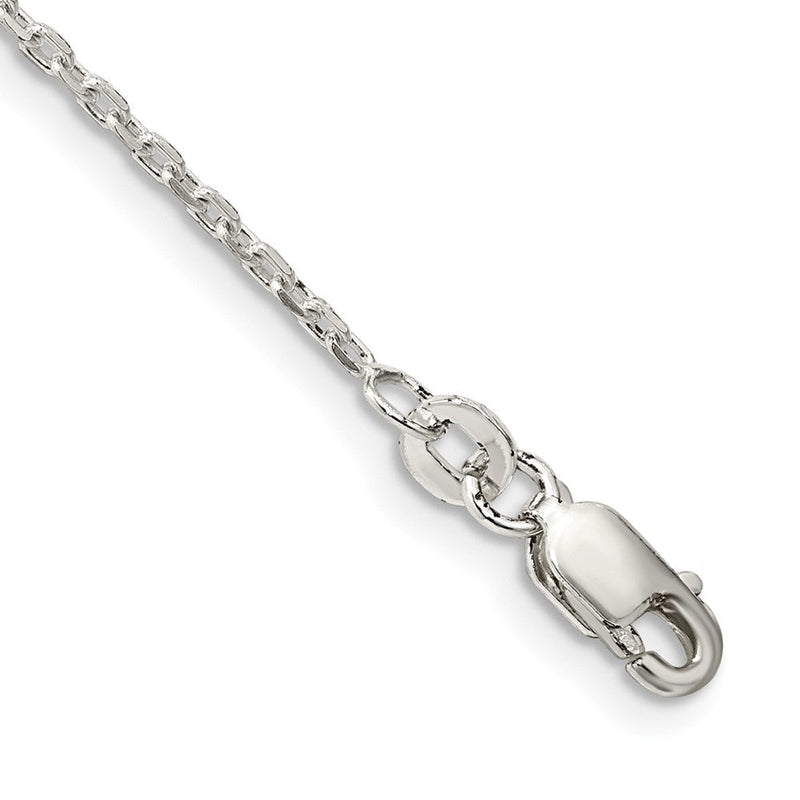 Sterlingsilber 1.5mm Abgeschrägt Oval Ankerkette Gliederarmband
