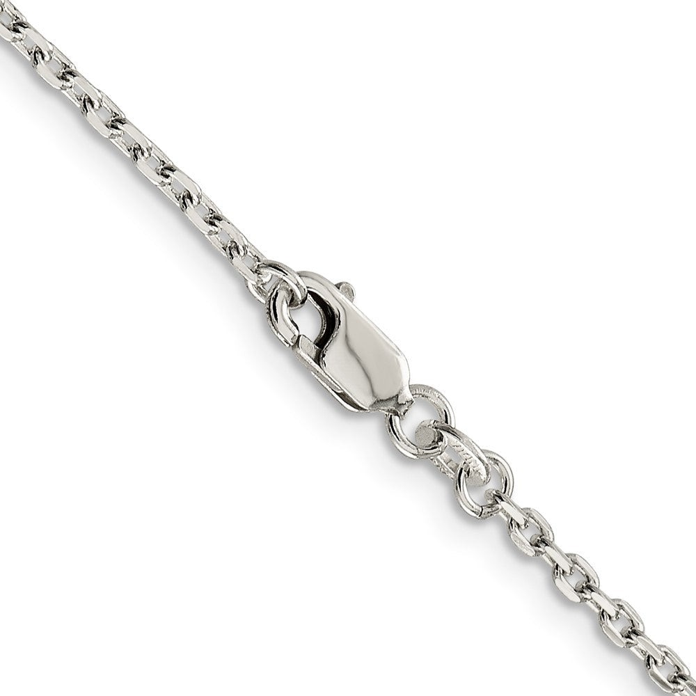 Sterlingsilber 2mm Abgeschrägt Oval Ankerkette Halskette