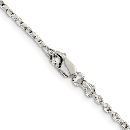 Sterlingsilber 2mm Abgeschrägt Oval Ankerkette Halskette