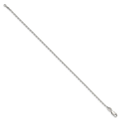 7 Zoll Sterlingsilber 2mm Abgeschrägt Oval Ankerkette Gliederarmband
