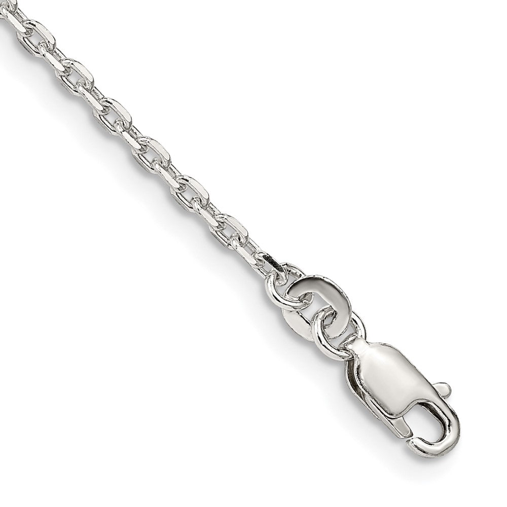 7 Zoll Sterlingsilber 2mm Abgeschrägt Oval Ankerkette Gliederarmband