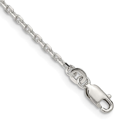 7 Zoll Sterlingsilber 2mm Abgeschrägt Oval Ankerkette Gliederarmband