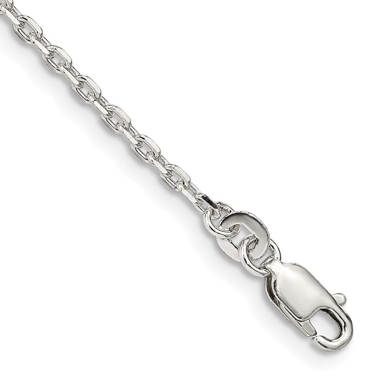 7 Zoll Sterlingsilber 2mm Abgeschrägt Oval Ankerkette Gliederarmband