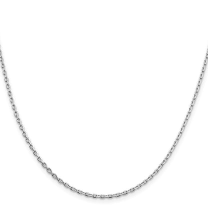 Sterlingsilber Rhodiniert 2mm Abgeschrägt Oval Ankerkette Halskette