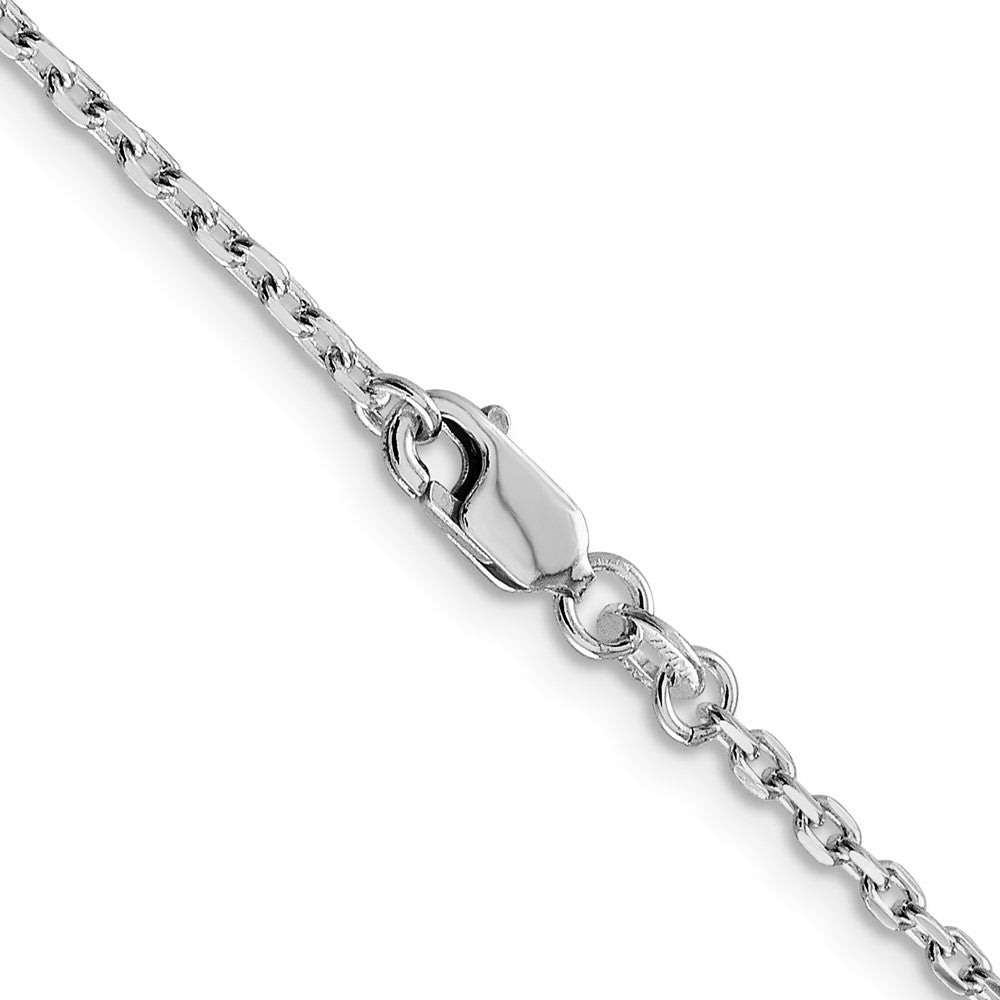 Sterlingsilber Rhodiniert 2mm Abgeschrägt Oval Ankerkette Halskette