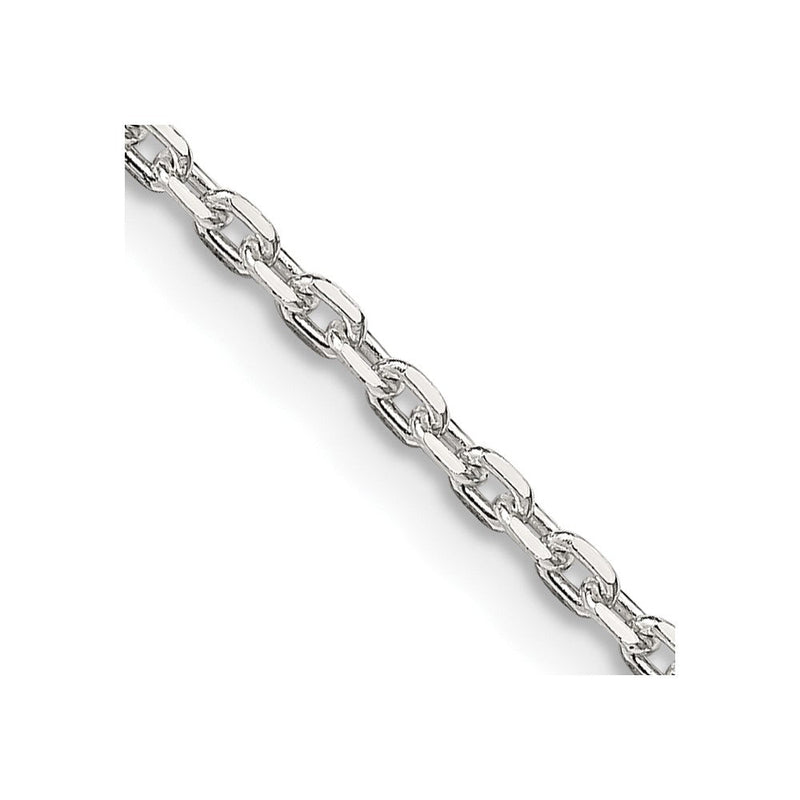 Sterlingsilber 2mm Abgeschrägt Oval Ankerkette Halskette