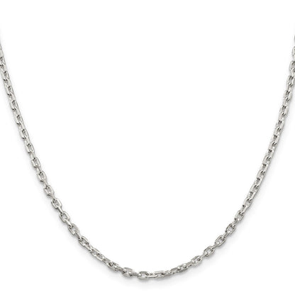 Sterlingsilber 2.75mm Abgeschrägt Oval Ankerkette Halskette
