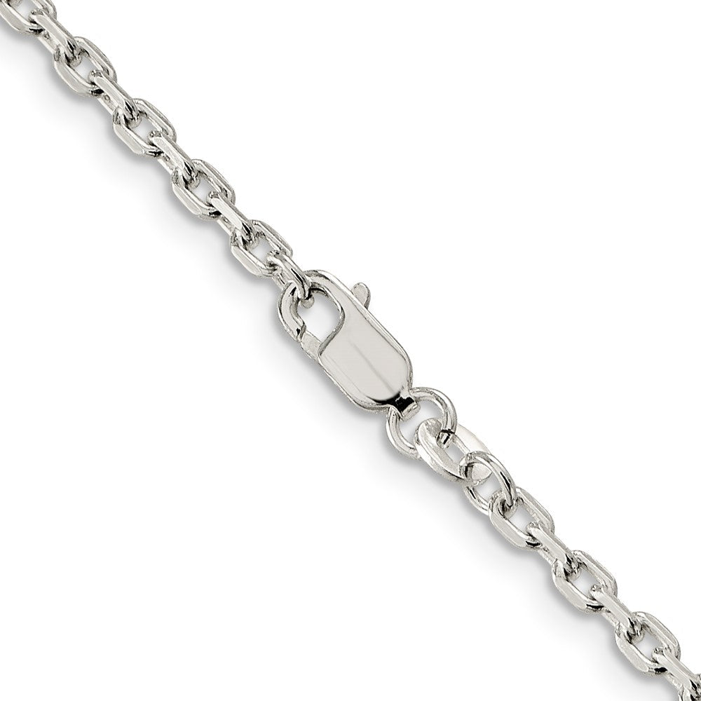 Sterlingsilber 2.75mm Abgeschrägt Oval Ankerkette Halskette