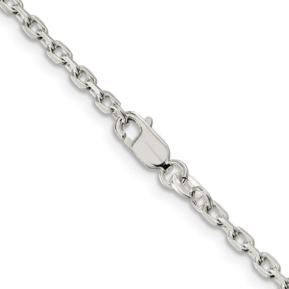 Sterlingsilber 2.75mm Abgeschrägt Oval Ankerkette Halskette