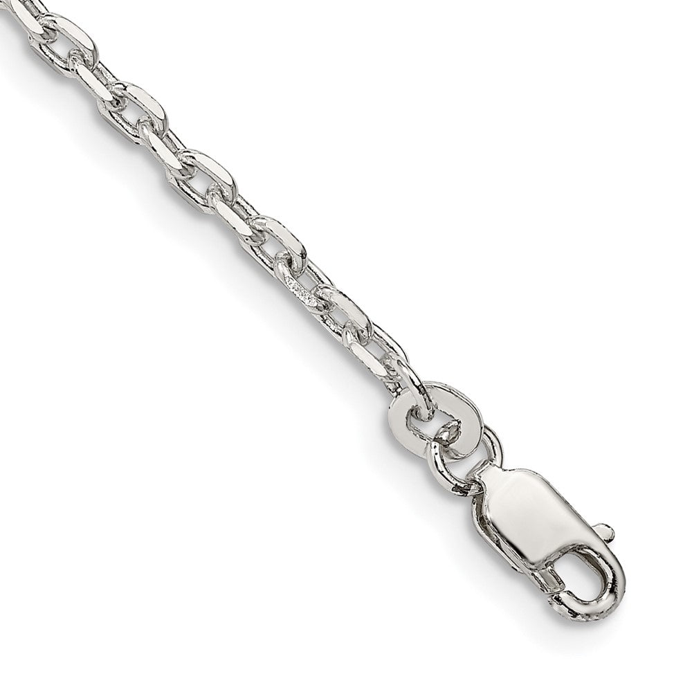 Sterlingsilber 2.75mm Abgeschrägt Oval Ankerkette Gliederarmband