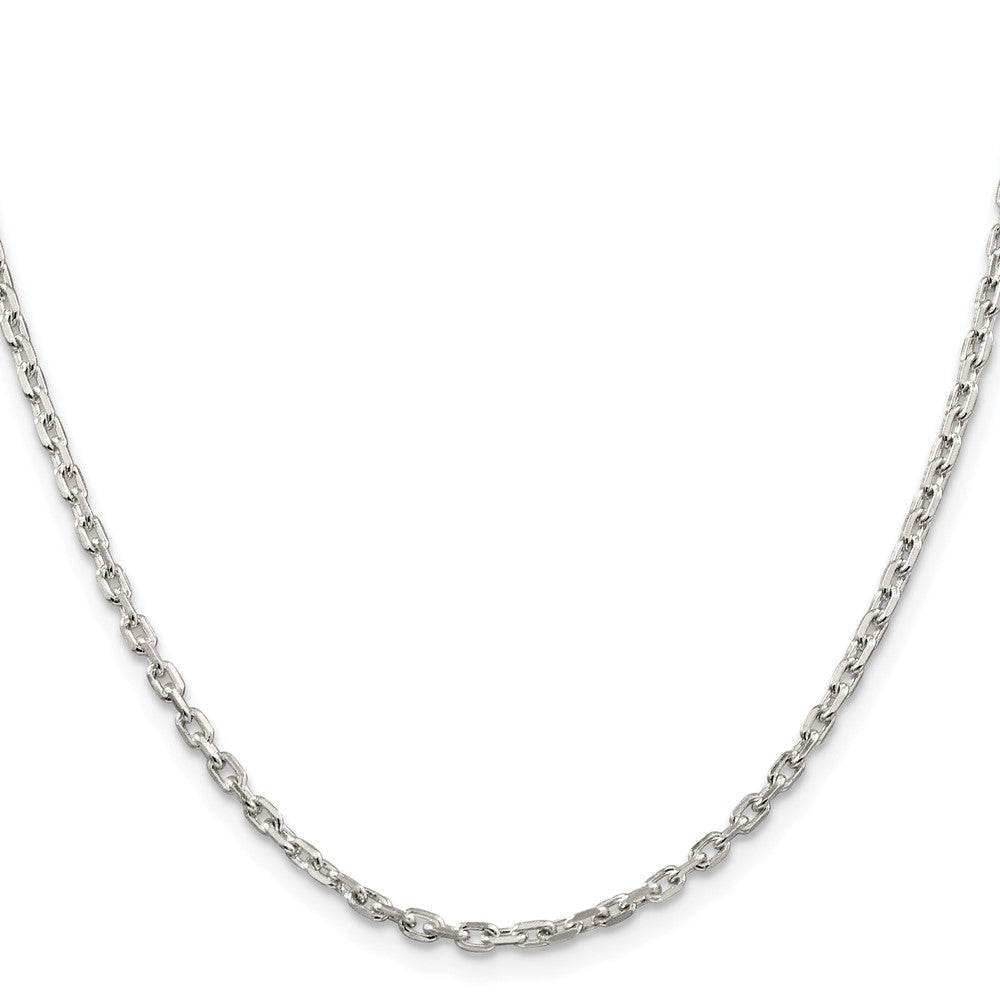Sterlingsilber Rhodiniert 2.75mm Abgeschrägt Oval Ankerkette Kette