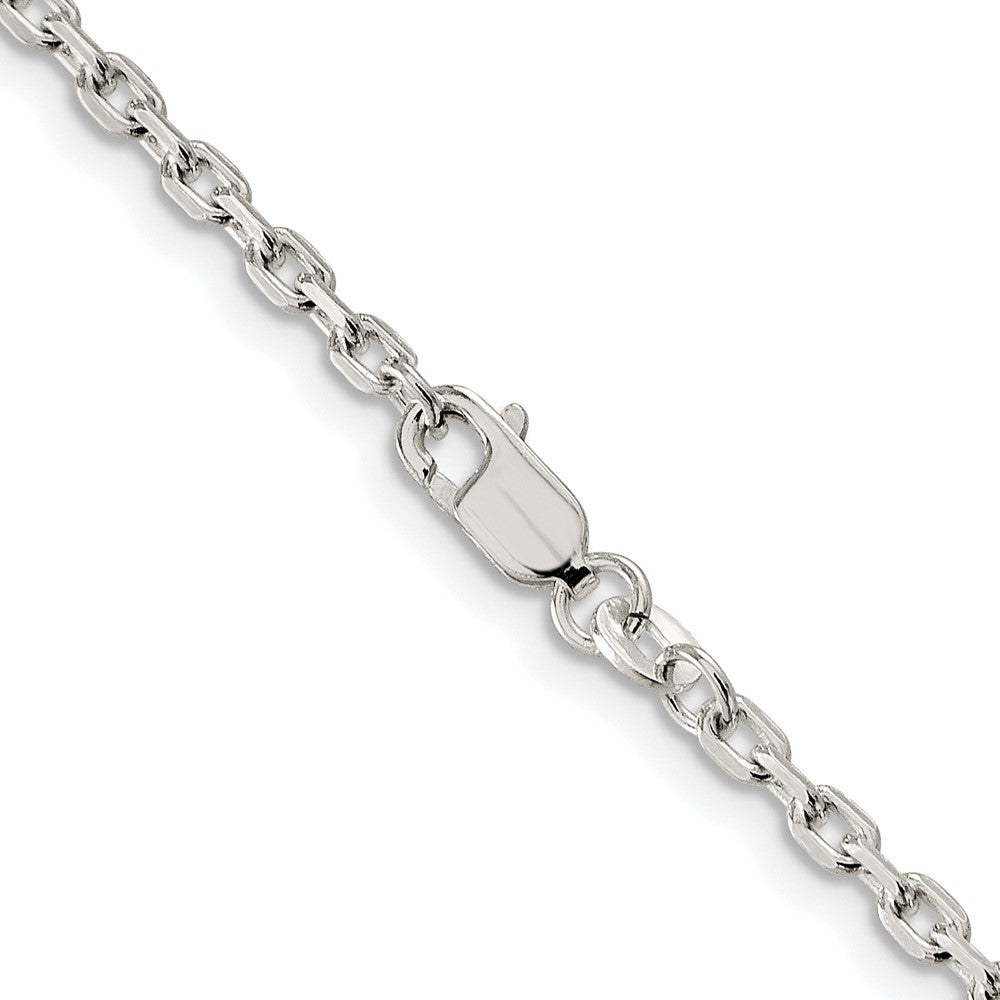 Sterlingsilber Rhodiniert 2.75mm Abgeschrägt Oval Ankerkette Kette