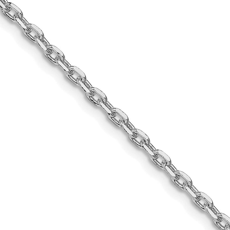 Sterlingsilber Rhodiniert 2.75mm Abgeschrägt Oval Ankerkette Kette