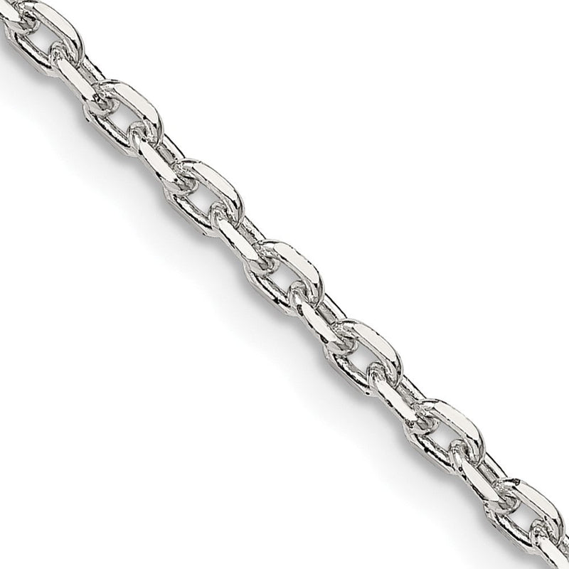 Sterlingsilber 2.75mm Abgeschrägt Oval Ankerkette Halskette