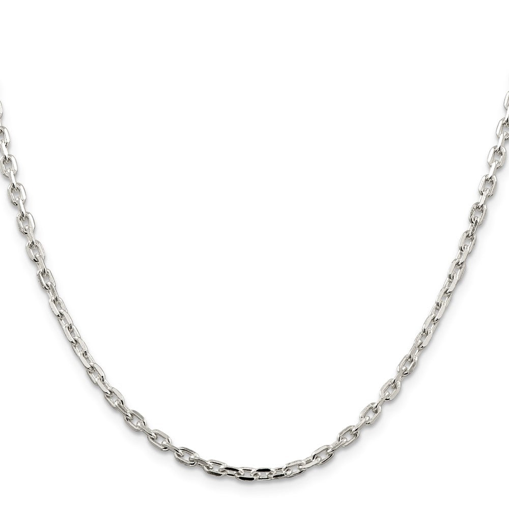 Sterlingsilber 3.25mm Abgeschrägt Oval Ankerkette Halskette
