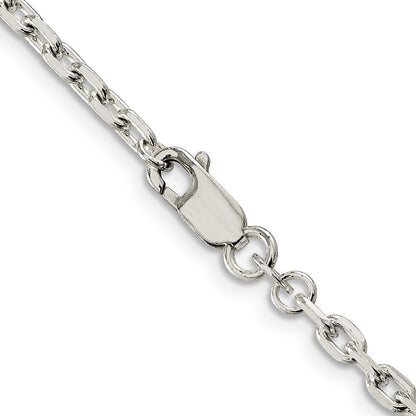 Sterlingsilber 3.25mm Abgeschrägt Oval Ankerkette Halskette