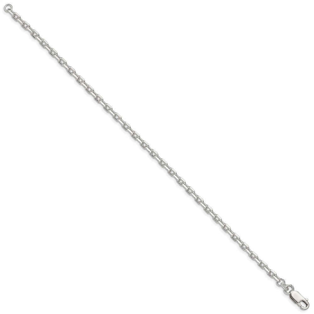Sterlingsilber 3.25mm Abgeschrägt Oval Ankerkette Gliederarmband