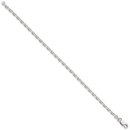 Sterlingsilber 3.25mm Abgeschrägt Oval Ankerkette Gliederarmband