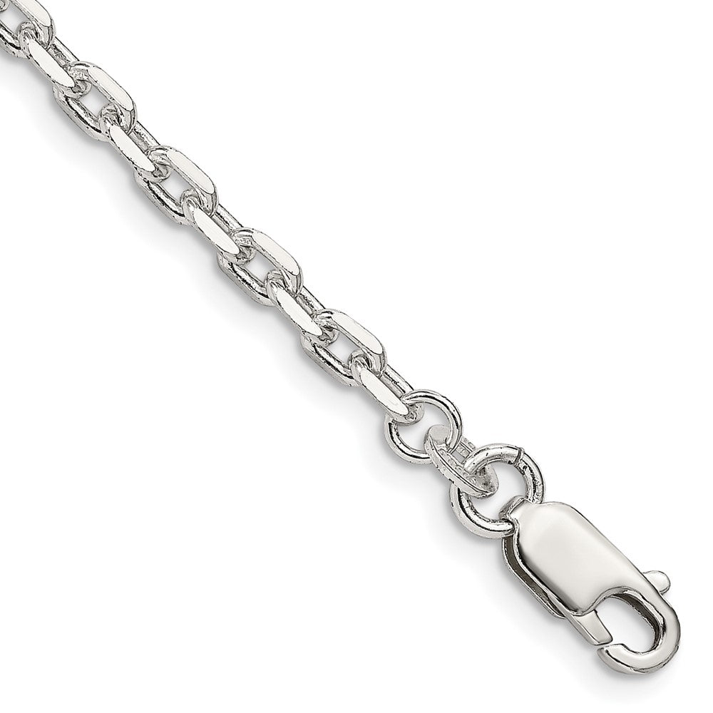 Sterlingsilber 3.25mm Abgeschrägt Oval Ankerkette Gliederarmband