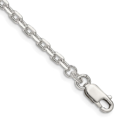 Sterlingsilber 3.25mm Abgeschrägt Oval Ankerkette Gliederarmband