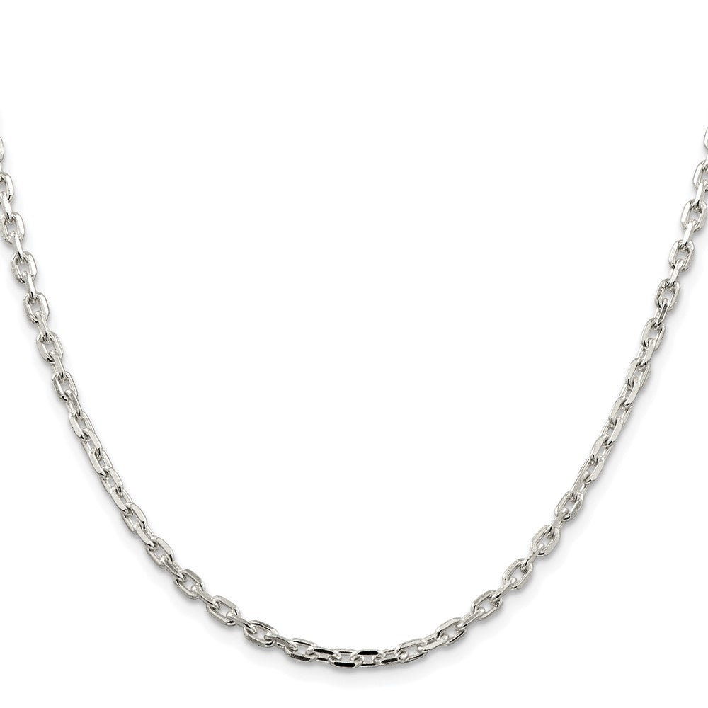 Sterlingsilber Rhodiniert 3.25mm Abgeschrägt Oval Ankerkette Kette
