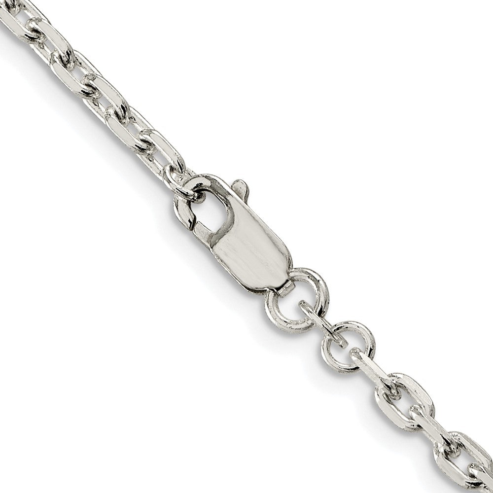 Sterlingsilber Rhodiniert 3.25mm Abgeschrägt Oval Ankerkette Kette