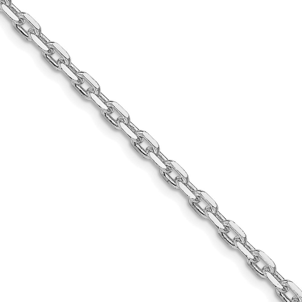 Sterlingsilber Rhodiniert 3.25mm Abgeschrägt Oval Ankerkette Kette