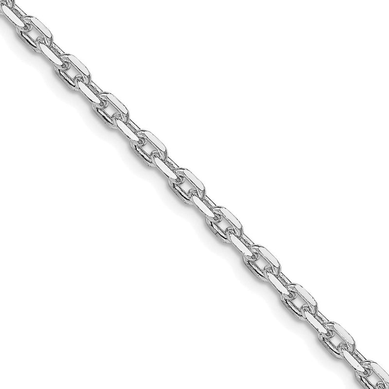 Sterlingsilber Rhodiniert 3.25mm Abgeschrägt Oval Ankerkette Kette