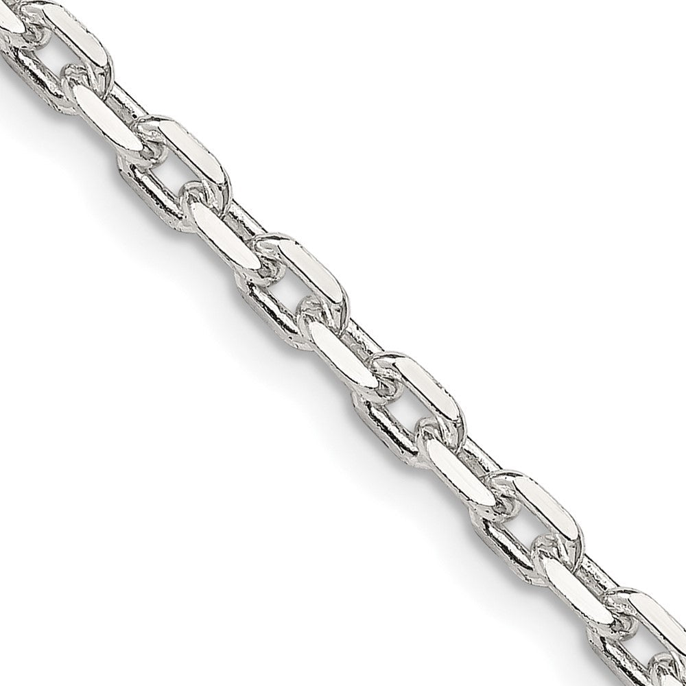 Sterlingsilber 3.25mm Abgeschrägt Oval Ankerkette Halskette