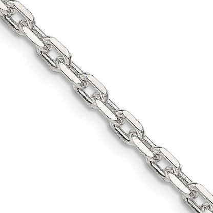 Sterlingsilber 3.25mm Abgeschrägt Oval Ankerkette Halskette