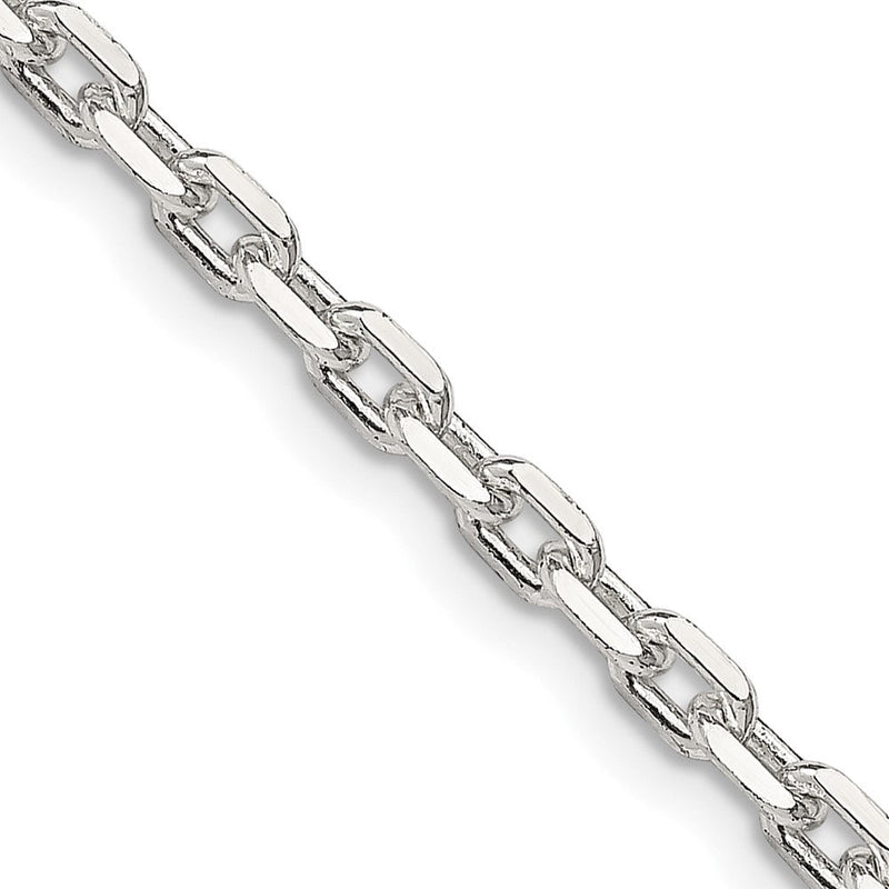 Sterlingsilber 3.25mm Abgeschrägt Oval Ankerkette Halskette