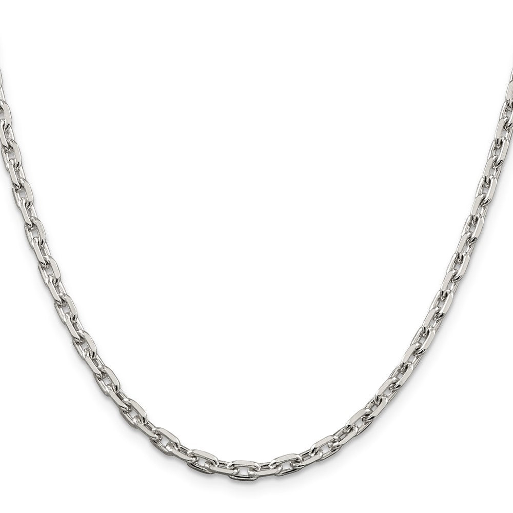 Sterlingsilber 3.95mm Abgeschrägt Oval Ankerkette Halskette