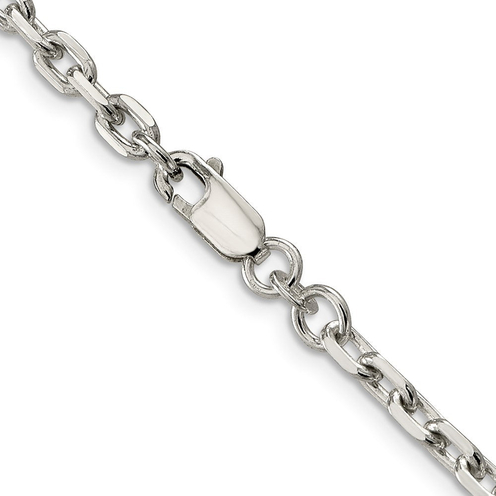 Sterlingsilber 3.95mm Abgeschrägt Oval Ankerkette Halskette