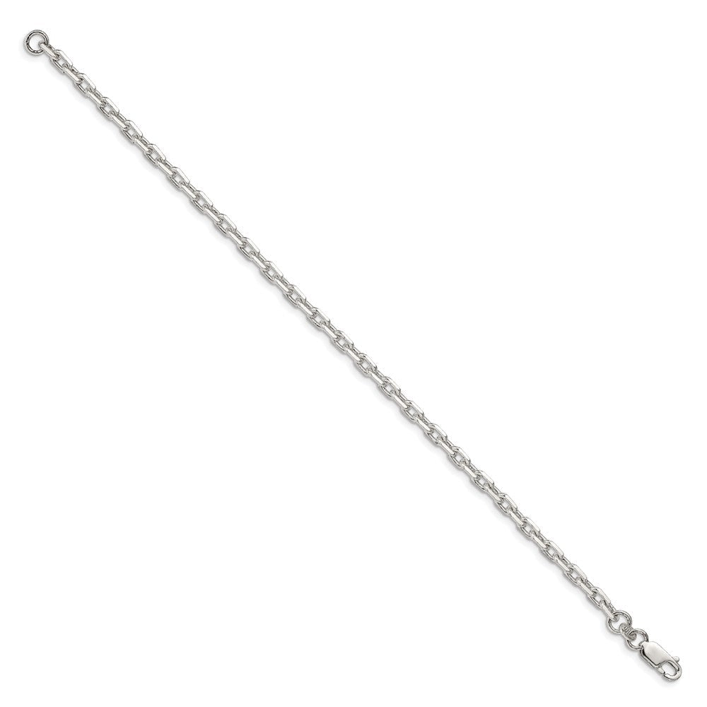 Sterlingsilber 3.95mm Abgeschrägt Oval Ankerkette Gliederarmband