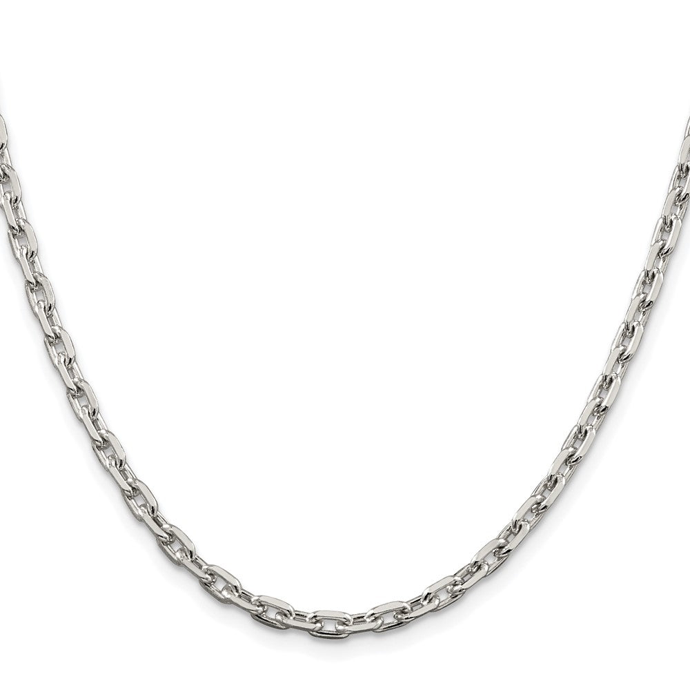 Sterlingsilber Rhodiniert 3.95mm Abgeschrägt Oval Ankerkette Kette