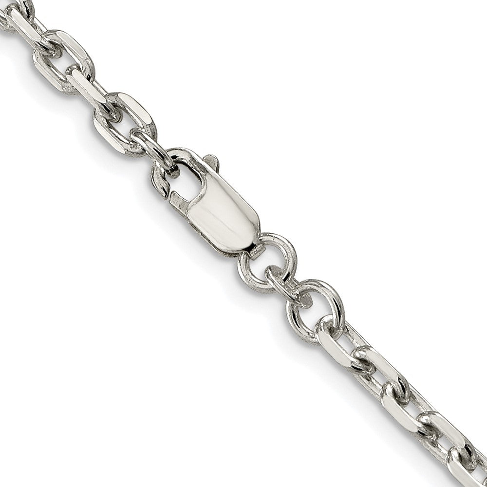 Sterlingsilber Rhodiniert 3.95mm Abgeschrägt Oval Ankerkette Kette