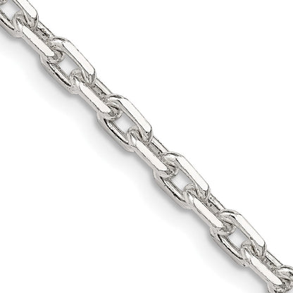 Sterlingsilber 3.95mm Abgeschrägt Oval Ankerkette Halskette