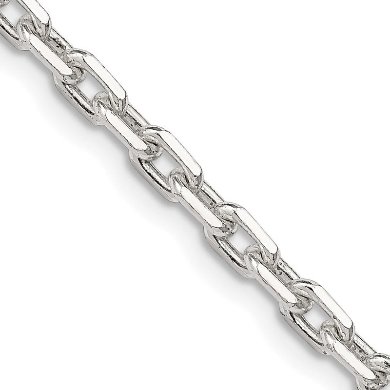 Sterlingsilber 3.95mm Abgeschrägt Oval Ankerkette Halskette