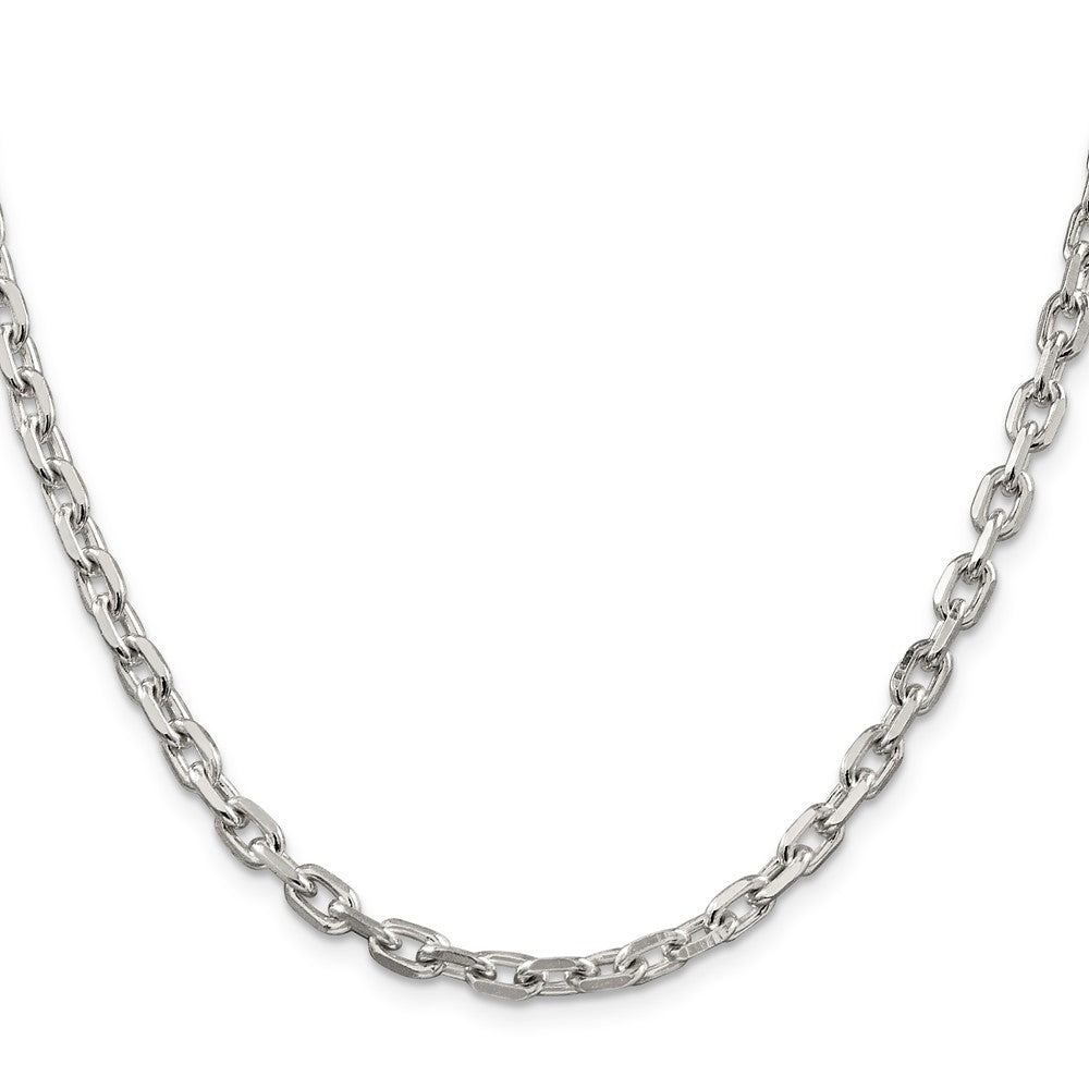 Sterlingsilber 4.9mm Abgeschrägt Oval Ankerkette Halskette