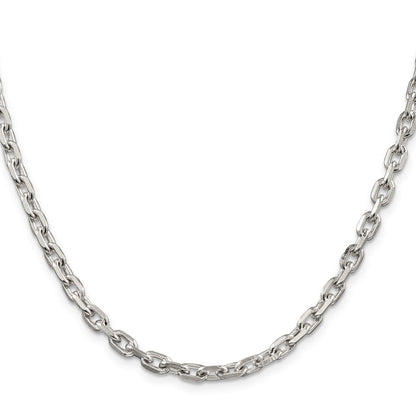 Sterlingsilber 4.9mm Abgeschrägt Oval Ankerkette Halskette